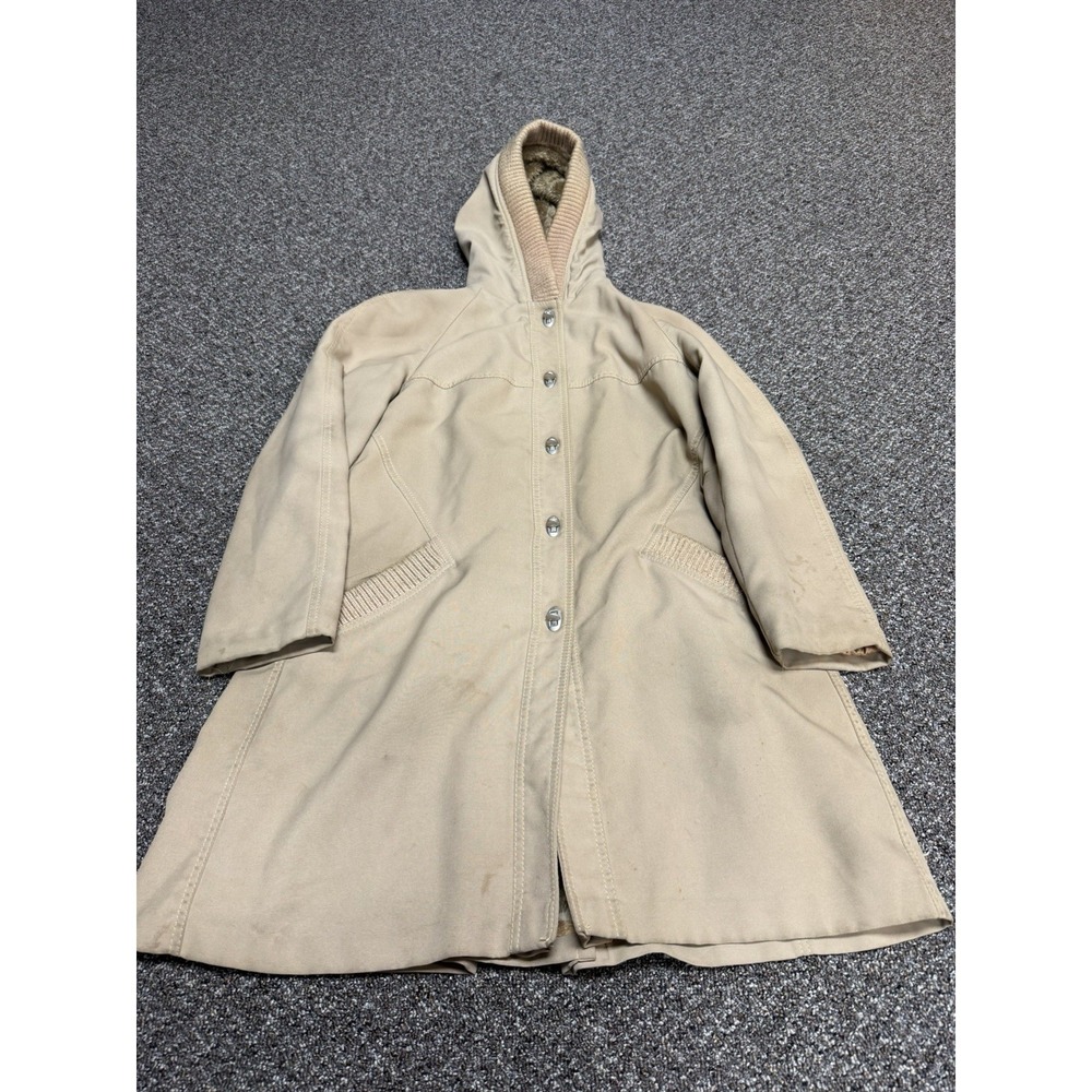 1970s True Vintage Jacket Tan Rare Clasp Forecaster Hooded Turnlock Bonnie Large
